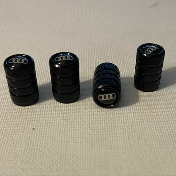 Audi valve Stem caps in Black set of 4 NWT - Picture 3 of 5